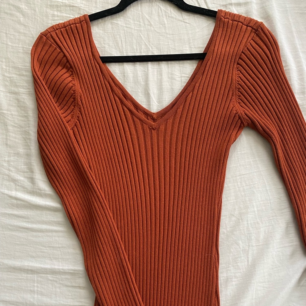 Victoria’s Secret Midi Ribbed V Neck Dress